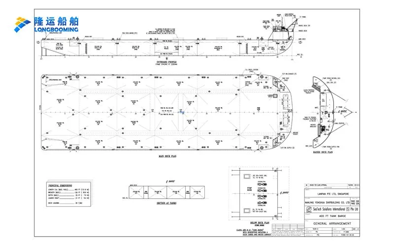 Newbuilding 400ft flat top deck barge.